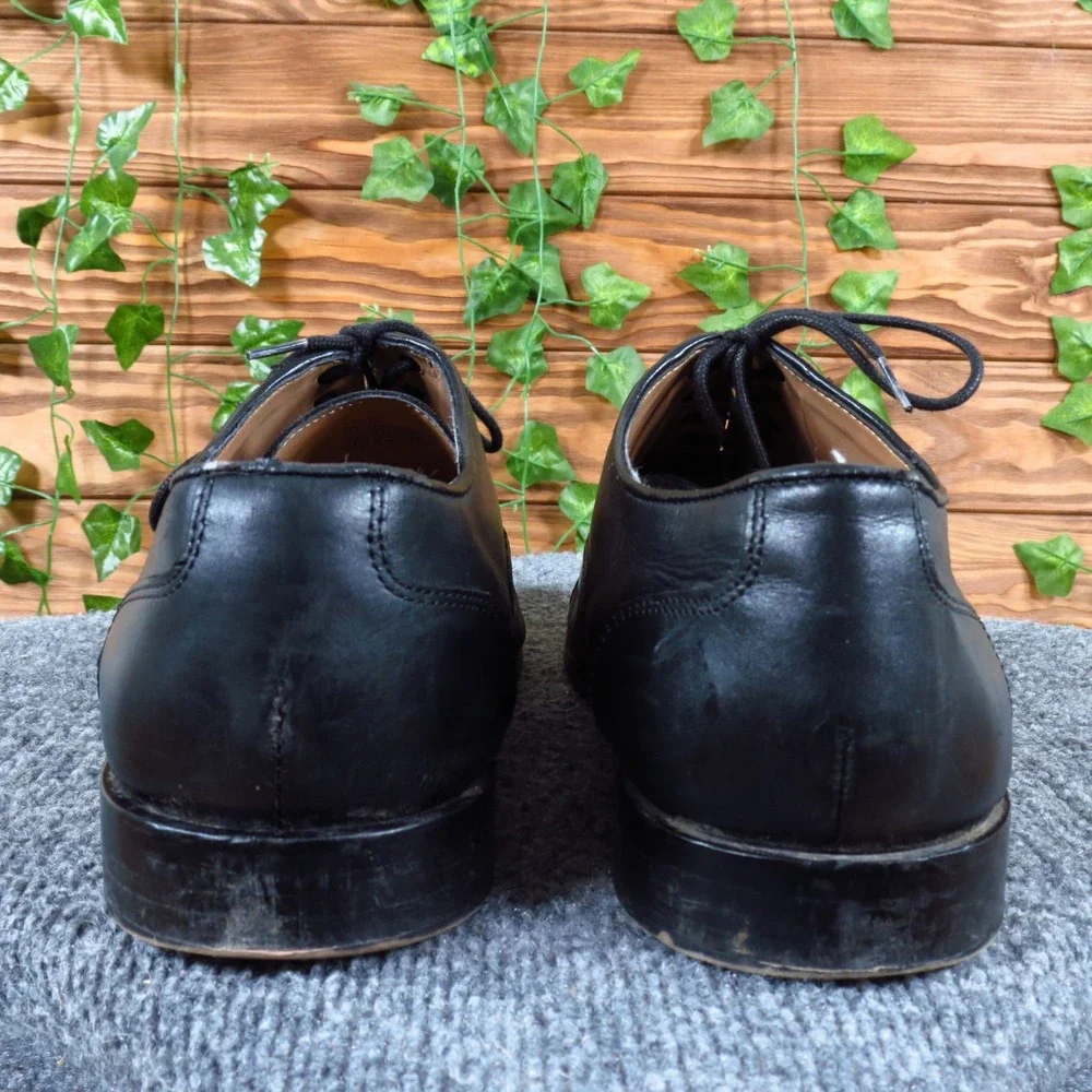 Steve Madden P-Quins Mens Cap Toe Oxford Dress Shoe Sz 11.5 Formal Black Leather